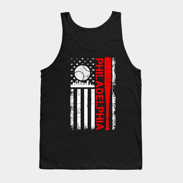Philly United States Patriotic American Flag Men Women Kid Tank Top by Gendon Design